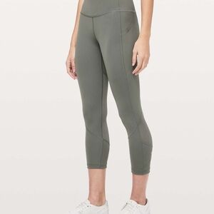 Lululemon Pace Rival Crop 22" Grey Sage Leggings Size 10